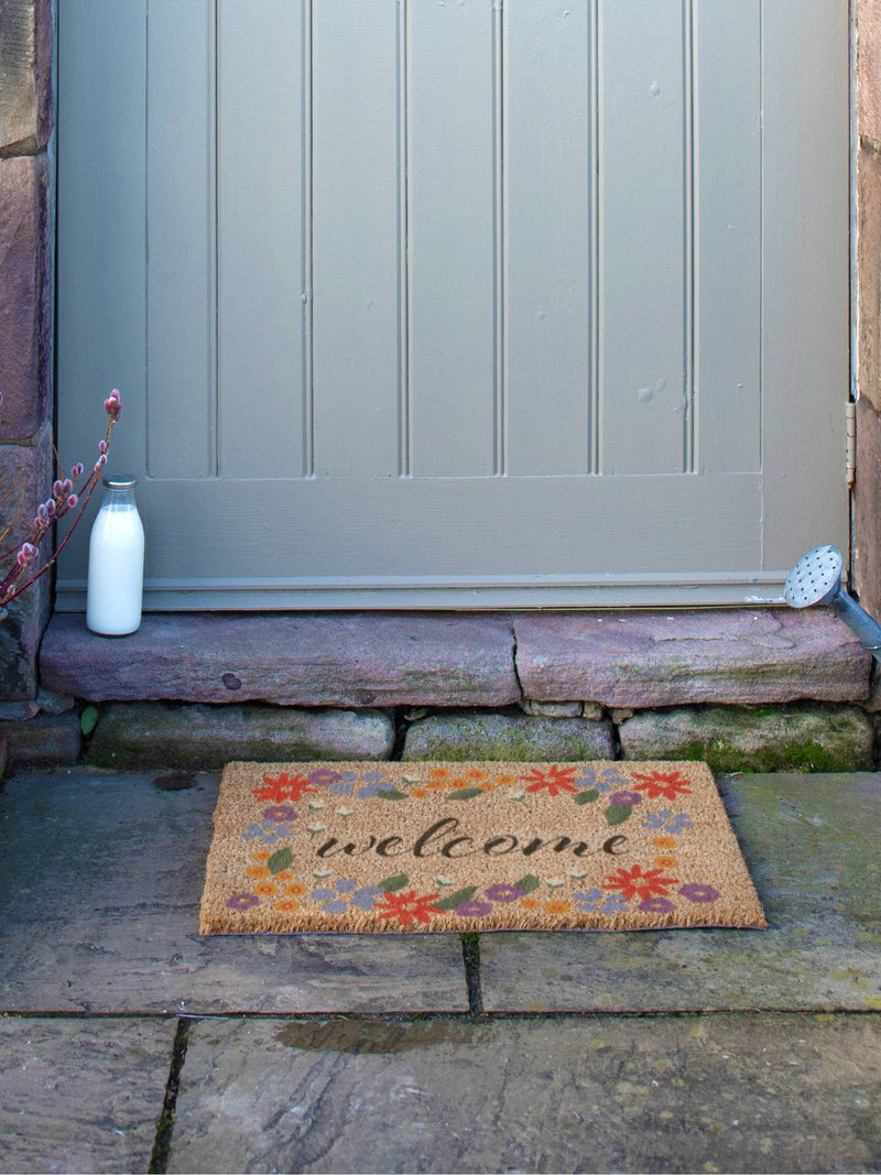 Artsy Mats brown floral doormat - British product