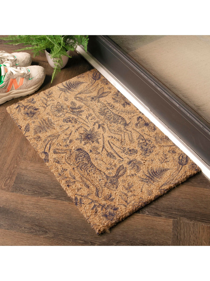 Artsy Mats brown hare print doormat 60x40cm - British product