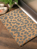 Artsy Mats grey leopard print coir doormat, UK version