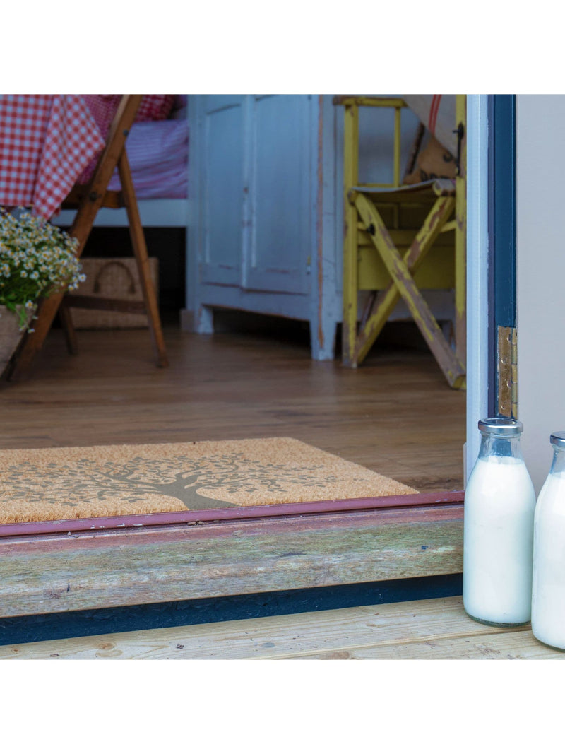 Artsy Mats grey Tree of Life doormat - British product