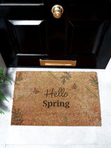 Next Artsy Mats Brown Hello Spring Doormat 60cm x 40cm- Buy online at McGrocer