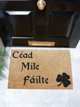 Next Artsy Mats Natural Black Cead Mile Failte Doormat 60x40cm- Buy online at McGrocer