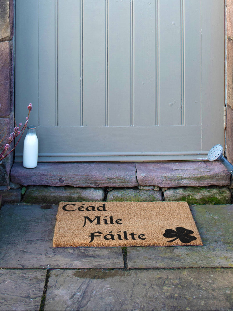 Artsy Mats doormat Natural Black Cead Mile Failte 60x40cm (British brand)