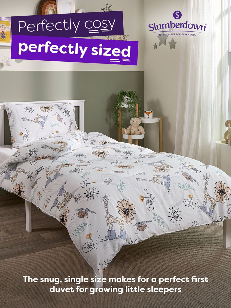 Slumberdown animal print coverless kids duvet single (British brand)