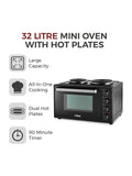 Tower mini oven black 32 litre, UK version