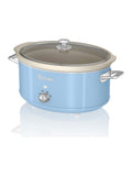 Swan blue retro slow cooker 6.5L (British brand)