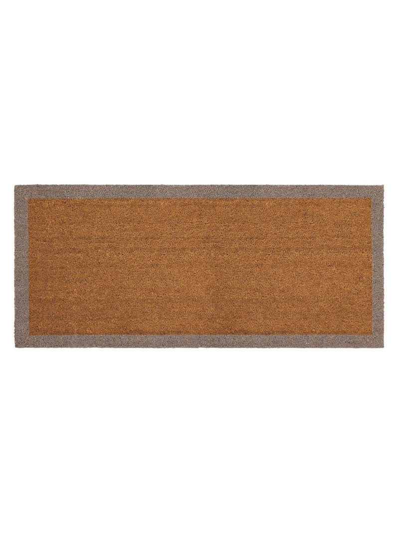 My Mat Taupe Border coir runner doormat 55x125cm - British product