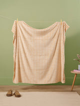 Next Furn Yellow Gingham Printed Fleece Throw 130cm x 150cm- Buy online at McGrocer