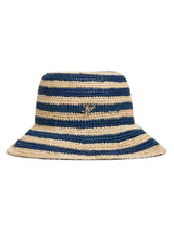 Next Tommy Hilfiger Blue Stripe Raffia Bucket Hat- Buy online at McGrocer
