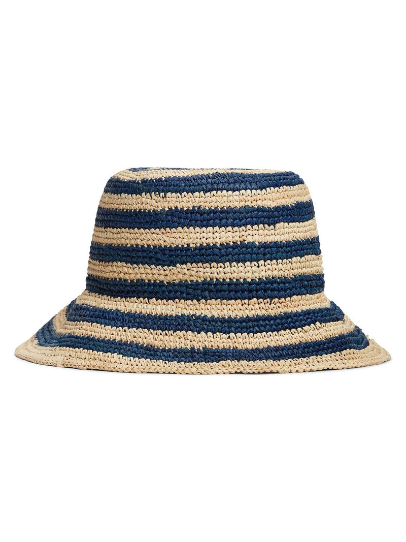 Tommy Hilfiger raffia bucket hat blue stripe 57cm UK version