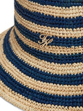 Tommy Hilfiger raffia bucket hat blue stripe 57cm UK version