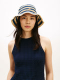 Tommy Hilfiger raffia bucket hat blue stripe 57cm UK version
