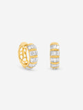 Jon Richard gold tone crystal baguette hoop earrings, UK version