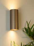 Searchlight brown Lillie cylinder up down wall light, UK version