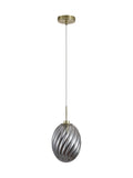 Searchlight satin brass smoked glass pendant light 16cm - British product