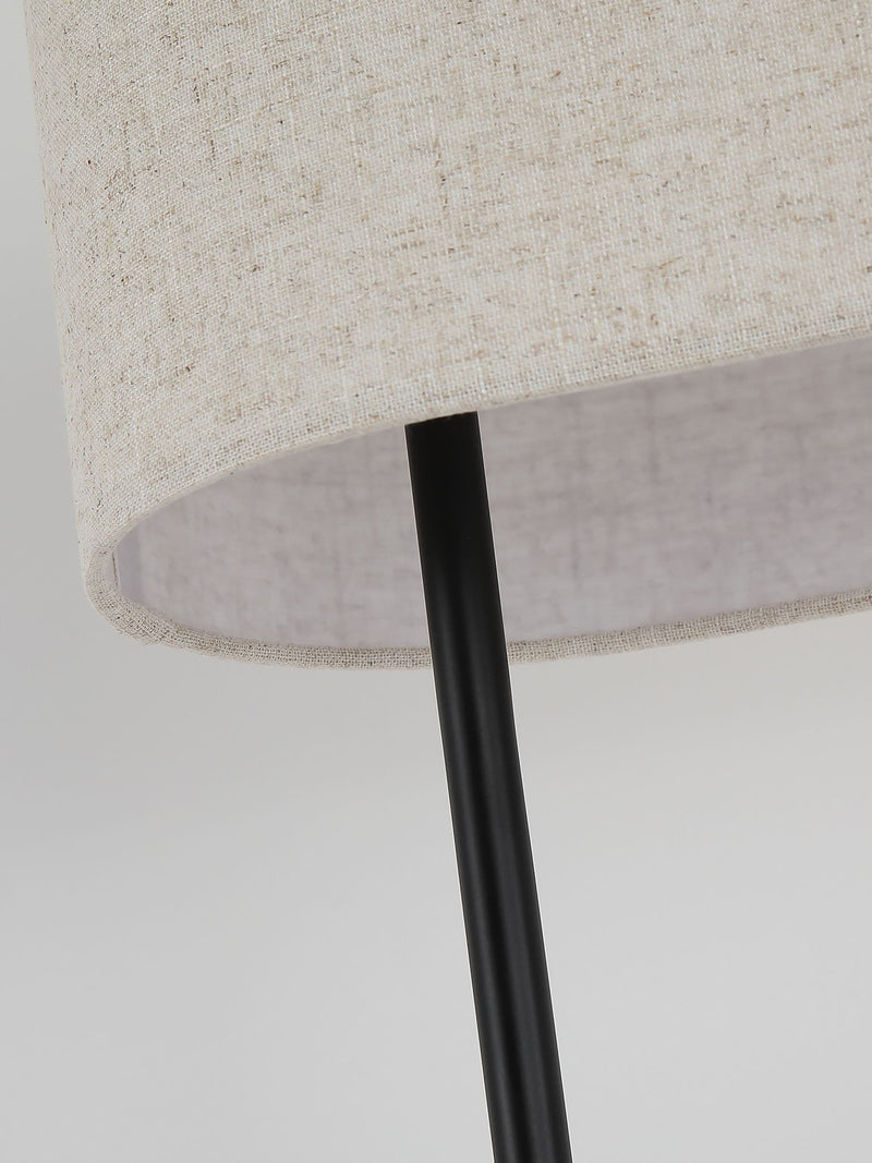 Searchlight floor lamp matte black linen shade 142cm - British product