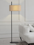 Searchlight floor lamp matte black linen shade 142cm - British product