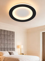Next Searchlight Black and White Corbin LED Round Flush Ceiling Light- Buy online at McGrocer
