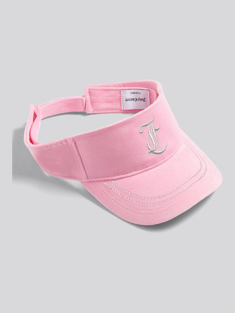 Juicy Couture pink velour diamante visor, imported from the UK