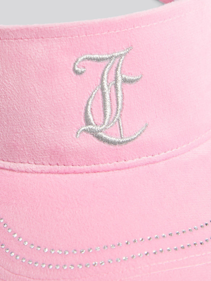 Juicy Couture pink velour diamante visor, imported from the UK