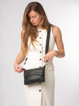 Next Pure Luxuries London Black Jessamine Leather Cross-Body Bag- Buy online at McGrocer