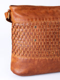 Lakeland Leather Storrs woven cross-body bag in brown - British product