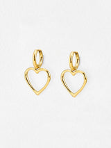 Next Oliver Bonas Danica Gold Tone Stainless Steel Heart Drop Earrings- Buy online at McGrocer