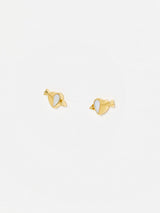 Next Oliver Bonas Gold Amor Mother of Pearl Heart & Arrow Plated Stud Earrings- Buy online at McGrocer