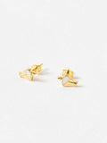 Oliver Bonas Gold Amor mother of pearl heart and arrow stud earrings, UK version