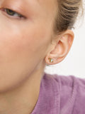 Oliver Bonas Gold Amor mother of pearl heart and arrow stud earrings, UK version
