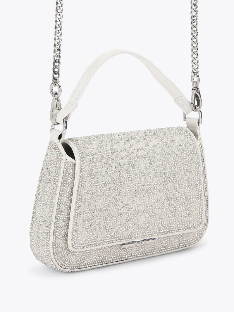 Carvela White Diana top handle bag crystal faux pearl - British product