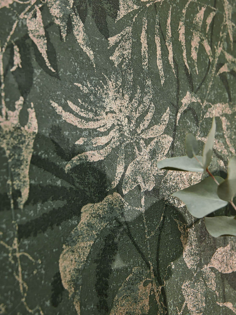 Galerie Green Horizon Tree Leaf wallpaper sample A4 (British brand)