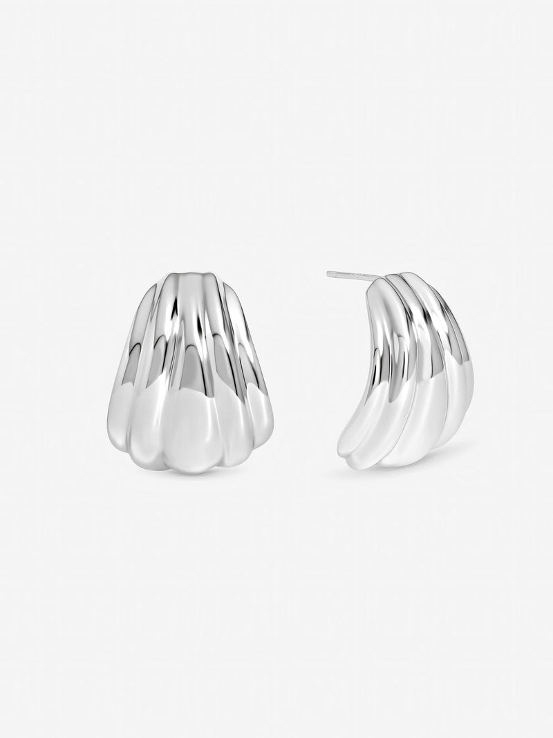 Inicio ridged stud earrings 9mm, imported from the UK