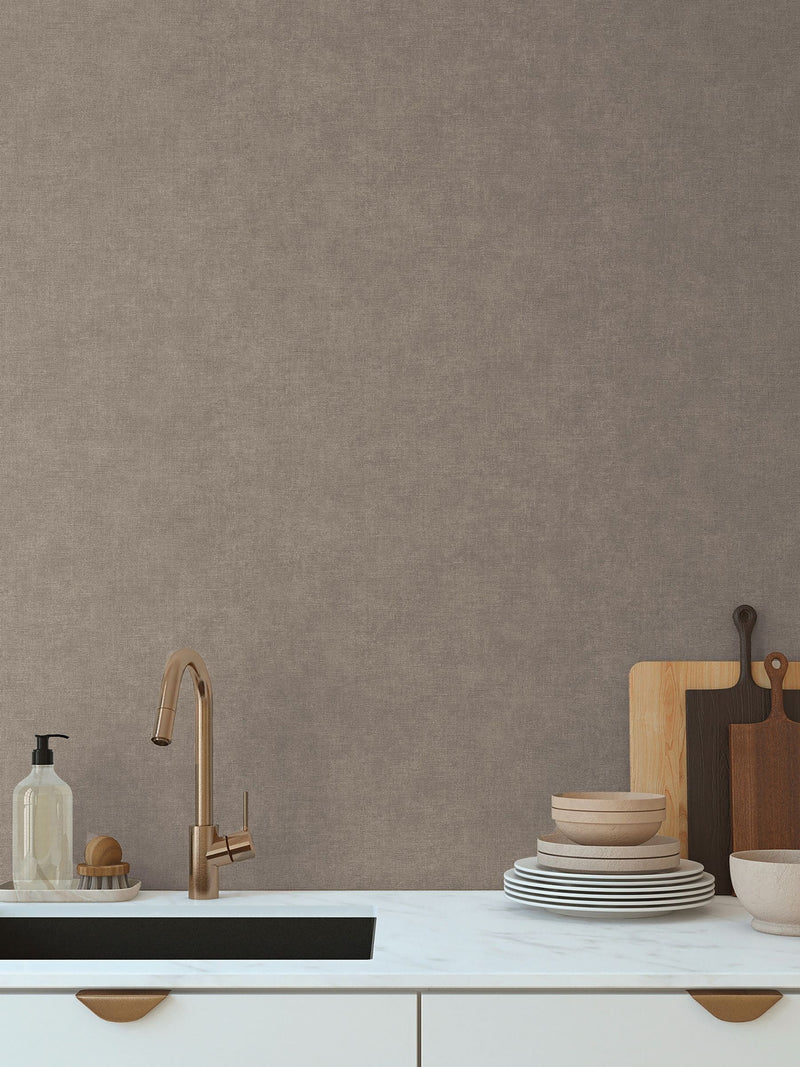 Galerie Brown Horizon plain texture wallpaper 10.05m, UK version