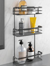 Next Metaltex Black Origin 3-Tier Rectangular Storage Shelf, 26 x 10 x 48 cm- Buy online at McGrocer