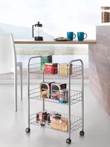 Next Metaltex Silver Lugano Storage Rolling Cart- Buy online at McGrocer
