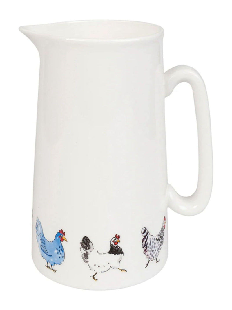 Sophie Allport large bone china jug with hen design (British brand)