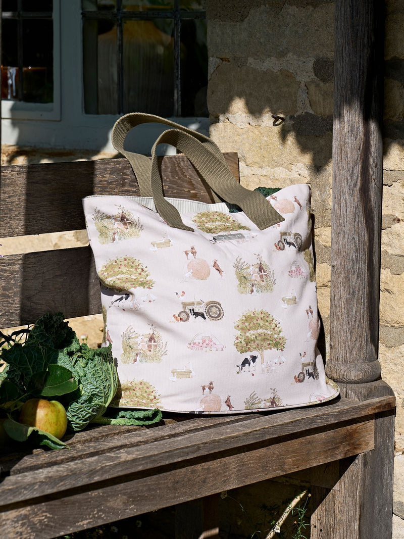 Sophie Allport Farm Friends neutral stone tote bag, imported from the UK
