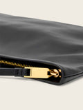 AllSaints Bettina black leather clutch, imported from the UK