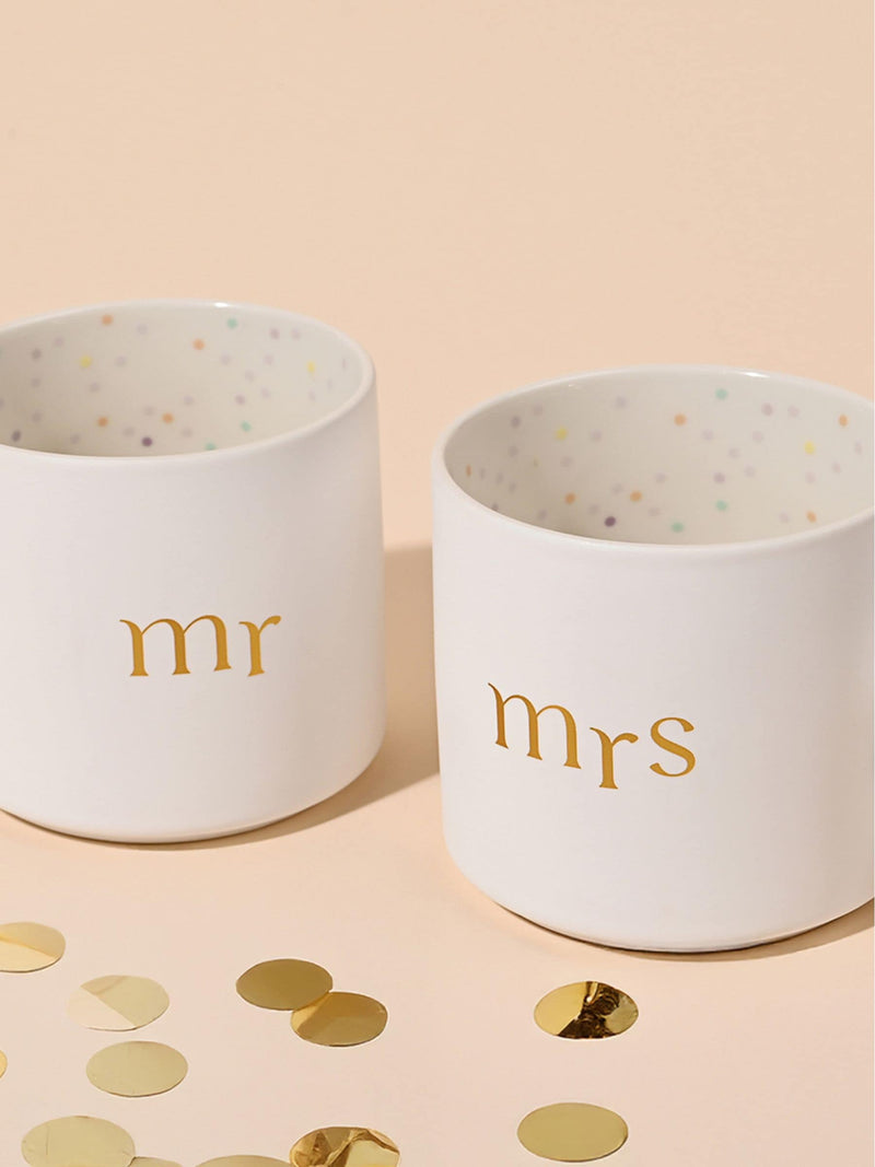 Widdop Mr and Mrs bone china mug set (British brand)