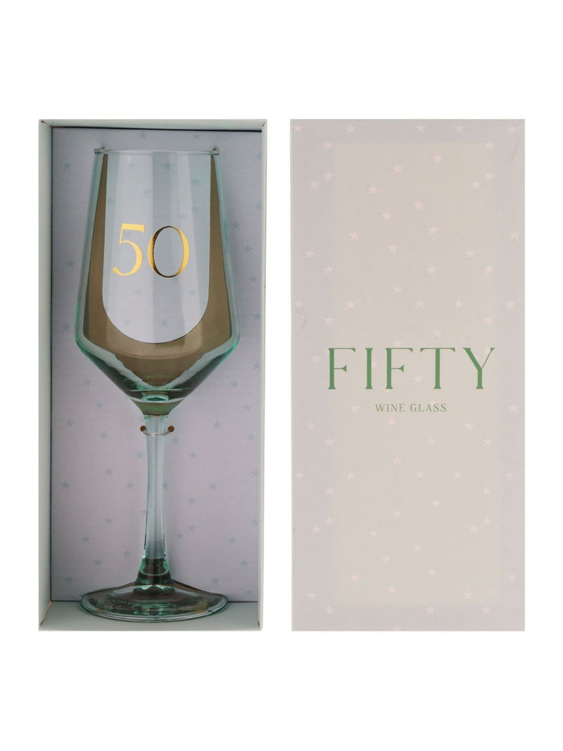 Widdop green wine glass gold 50 decal, imported from the UK