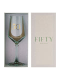 Widdop green wine glass gold 50 decal, imported from the UK