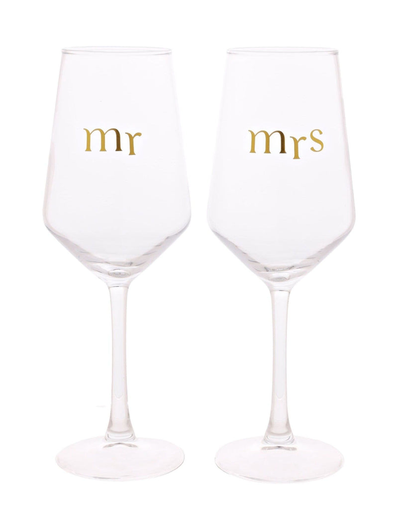 Widdop Mr and Mrs wine glasses set of 2, UK version