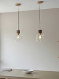 Gallery Home dark brown travertine ceiling pendant light, imported from the UK