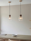 Gallery Home dark brown travertine ribbed pendant light - British product