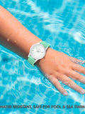 Tikkers green aqua silicone strap watch for kids, UK version