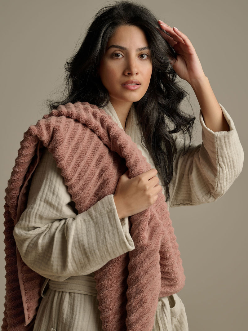 Bedfolk Rust The Ripple Towel bath towel (British brand)