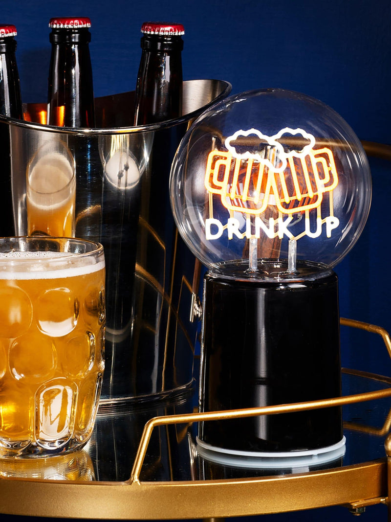 Widdop black LED neon lamp with drink up design, UK version