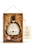 Widdop Cream Love Bell ceramic hanging bell with heart charm, UK version
