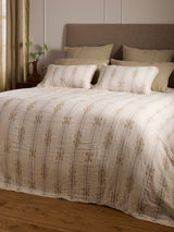 Next Secret Linen Store Natural Jasper Quilted Throw- Buy online at McGrocer